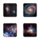 Starry deep Outer Space Nebula and Galaxy Pattern Square Coaster Set Made of Recycled Rubber Set of 4