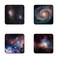 Starry deep Outer Space Nebula and Galaxy Pattern Square Coaster Set Made of Recycled Rubber Set of 4