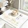 Findosom Dish Drying Mat 12x 20 Super Absorbent Hide Stain Coffee Mat Cuttable Drying Mat for Kitchen Counter Coffee Bar Accessories Under Dish Rack Coffee Maker Espresso Machine White