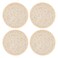 Karma Beaded Drink Coasters Set of 4 Boho Round Beaded Coasters for Dinning Table and Coffee Table Cream