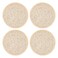 Karma Beaded Drink Coasters Set of 4 Boho Round Beaded Coasters for Dinning Table and Coffee Table Cream