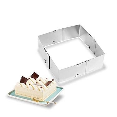 Utoolmart Adjustable Cake Ring Mold 6 to 11 Stainless Steel Square Mousse Cutter Baking Mold Pastry Kitchen Cooking Tool