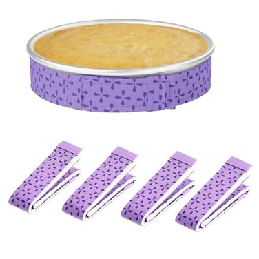 Growtail 4 Pcs Bake Even StripCake Pan Strips Cake Pan Dampen Strips Super Absorbent Thick CottonKeeps Cakes More Level and Prevents Crowning with Cleaner Edges