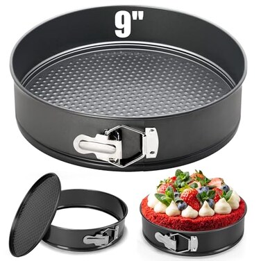 GZMAISULEE 9 Inch Springform Pan Baking Pans Round Leakproof Nonstick Removable Bottom Bakeware for Cake Cheesecakes Pizza and Quiches