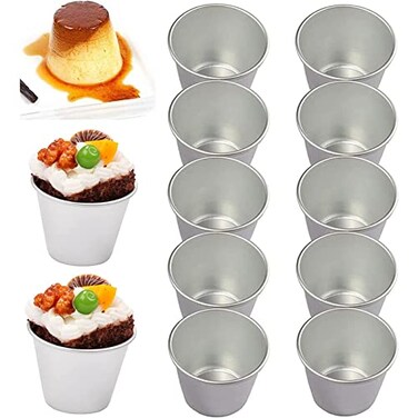 Symphonyw Pudding Moulds 10pcs Aluminum Baking Cups Cupcake Mould Muffin Tin Dariole Moulds Baking Tool