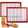 LotFancy Silicone Baking Mat 2 Pack Non Stick Macaron Baking Liner for Cookies Rolling Dough Bread and Pastry Reusable Baking Sheet165x115