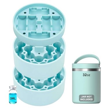 Stoneandegg Silicon Vial Holder Compatible with Hydrapeak Food Jar Insert Peptide Storage for 3ml Vial 2 Tall1 Short