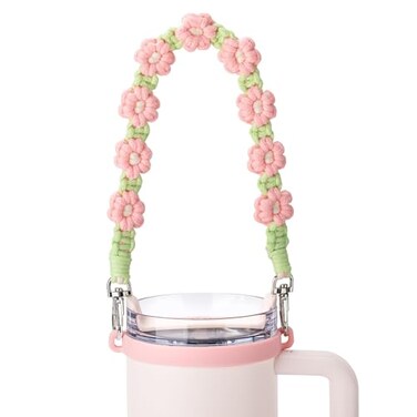 Bluwing Water Bottle Handle Strap Compatible with Owala Stanley Cup Handle Strap for Hydro Flask and Most 1240oz Water BottlesDaisy Green 4