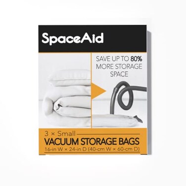 SpaceAid Vacuum Storage Bags Space Saver Sealer Compression Bags for Comforters Blankets Pillows Bedding Clothes Small 3 Pack
