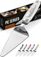 Orblue Pie Server Essential Kitchen Tool Serrated on Both Sides Great for Right or Left Handed Chef Stainless Steel Flatware Cake CutterWhite