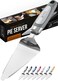 Orblue Pie Server Essential Kitchen Tool Serrated on Both Sides Great for Right or Left Handed Chef Stainless Steel Flatware Cake Cutter Gray