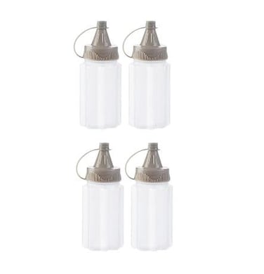 4Pcs White Plastic Squeeze Condiment BottlesKetchup Honey BottleSalad Dressing Container for Lunch BBQ Mini Sauce Jam Squeeze Bottle Camping Condiment Squeeze Bottles Dinnerware and Serveware