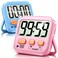 Antonki 2 Pack Digital Timer for Kids Magnetic Countdown Kitchen Timers for Cooking Egg Classroom Teacher Exercise Study Oven Battery Included