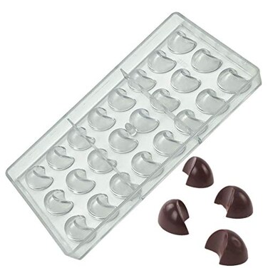 Moon Shaped Polycarbonate Chocolate Mold Hard PC Candy Mold Tray Clear Chocolate Tray