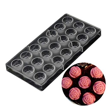 Grainrain polycarbonate chocolate mold polycarbonate chocolate bar mould rose flower 19269
