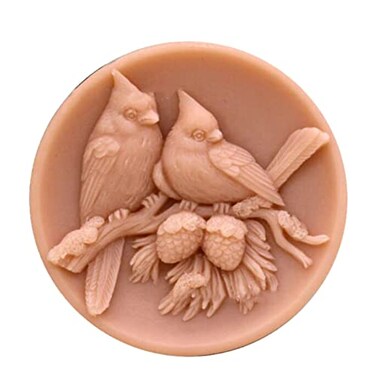 Silicone Candle Soap Mold Round Bird Shape 11323