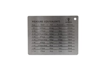 Fox Run Stainless Steel Kitchen Conversion Chart Magnet for Refrigerator