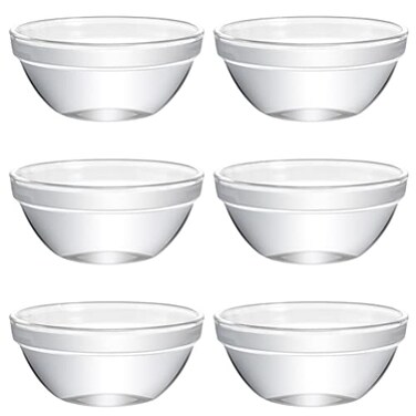 Small Prep Mixing Bowls 23x11Inch Mini Prep Bowls Stackable Glass Serving Bowls for Kitchen Prep Dessert Dips Salad Candy Dishes