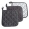 DII Basic Terry Collection Quilted 100 Cotton Potholder Mineral Gray 3 Piece