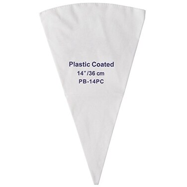 Winco Pastry Bag Cotton with Plastic Coating 14Inch Medium White