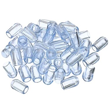 PATIKIL Kitchen Sink Rack Feet 50 Pack 4mm ID x 75mm OD Plastic Sink Protective Replacement Feet Wire Bumpers Protector for Sink Rack Grid Clear