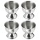 Saihisday Stainless Steel Egg Cups Egg Holders Egg Cracker Topper Set Soft Boiled Hard Boiled Egg Tray Metal Single Egg Holder Kitchen Gadgets Tools 4 silver