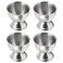 Saihisday Stainless Steel Egg Cups Egg Holders Egg Cracker Topper Set Soft Boiled Hard Boiled Egg Tray Metal Single Egg Holder Kitchen Gadgets Tools 4 silver