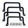 KISWIAR 4 Pcs Tableware Tray Handles Cutting Board Cabinet Hardware Pull for Trays Serving Tray Pulls for Restaurant Dinner Plates Black