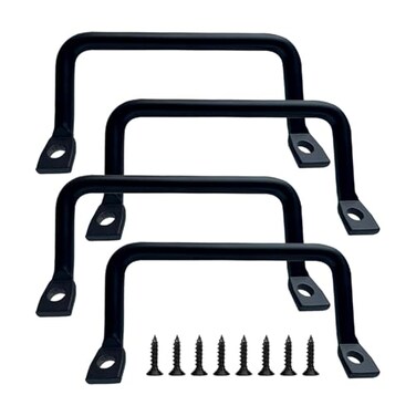 KISWIAR 4 Pcs Tableware Tray Handles Cutting Board Cabinet Hardware Pull for Trays Serving Tray Pulls for Restaurant Dinner Plates Black