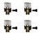 Creative Hobbies 3 Terminal 2 Circuit Socket Replacement for Lamps MultiBulb Control for Layered Lighting Medium Base Interior Only Pack of 4
