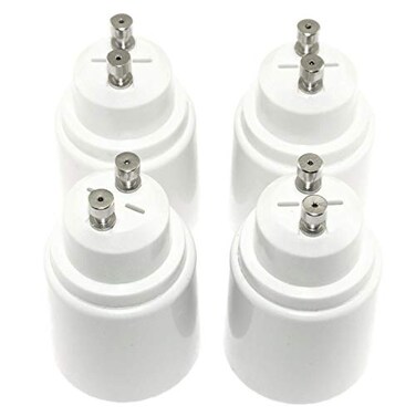 RuiLing 4Pack GU10 to E26E27 Lamp Holder Base Heat Resistant Material LED Light Converter Adapter Bulb Holder Accessory White