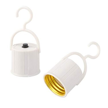 Mobestech 10 Pcs LED Light Bulb Holder E27 Screw in Light Socket Light Holder Portable Lamp Holde rwith Hook