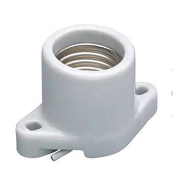 TWDRTDD Porcelain Surface Mount Light SocketE26 Medium Base Ceramic Lamp HolderCleat Lamp Socket with Two Hole Flanged Mounting and 59 Leads