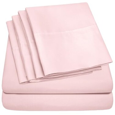 King Size Bed Sheets 6 Piece 1500 Supreme Collection Fine Brushed Microfiber Deep Pocket King Sheet Set Bedding 2 Extra Pillow Cases Great Value King Pale Pink