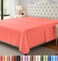 Utopia Bedding Flat Sheet 1 Pack Queen Coral Soft Brushed Microfiber Fabric Shrinkage Fade Resistant Top Sheet Easy Care Bed Sheet