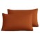 KAREVER Rust Pillowcases Envelope Closure Burnt Orange Pillow Covers Pack of 2 Solid Rust Bed Pillow Pillowcases Standard Pillowshams 20X26