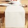 Encasa XO Dining Table Runner 13x72 Yarn Dyed Fine Ribbed Cotton Solid Off White Machine Washable