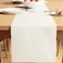 Encasa XO Dining Table Runner 13x72 Yarn Dyed Fine Ribbed Cotton Solid Off White Machine Washable