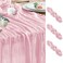 Wokceer Pink Cheesecloth Table Runner Spring 3Pack 10FT Blushing Pink Boho Gauze Easter Table Runner for Party Rustic Sheer Runners for Baby Bridal Shower Wedding