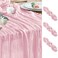 Wokceer Pink Cheesecloth Table Runner Spring 3Pack 10FT Blushing Pink Boho Gauze Easter Table Runner for Party Rustic Sheer Runners for Baby Bridal Shower Wedding