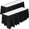 DecorRack 2 Pack Table Skirts 29 in x 14 ft Each Multi Pack BPA Free Plastic Tableskirt Disposable Reusable Rectangular Tablecloth Skirt Black 2 Pack