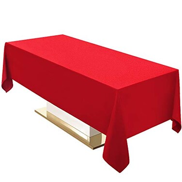Surmente Red Christmas Tablecloth 60 x 102inch Rectangular Polyester Table Cloth for Weddings Banquets or Restaurants