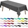 Black White Gingham Checkered Plastic Tablecloths 2 Pack Disposable Table Covers 54 x 108 Inch Party Tablecovers Buffalo Plaid Table Cloth for BBQ Picnic Birthday