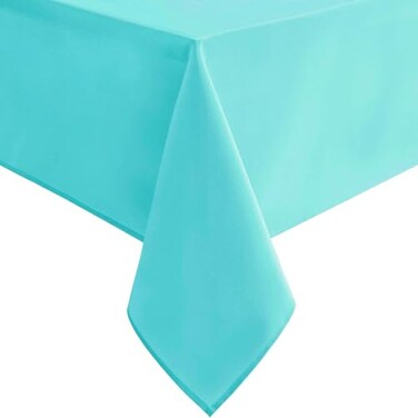 Hiasan Solid Square Tablecloth Waterproof and Spillproof Washable Polyester Fabric Table Cloth for Kitchen and Dining Room Aqua 30 x 30 Inch