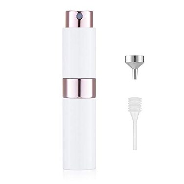 LISAPACK 8ML Atomizer Perfume Spray Bottle for Travel Empty Refillable Cologne Dispenser Portable Sprayer White