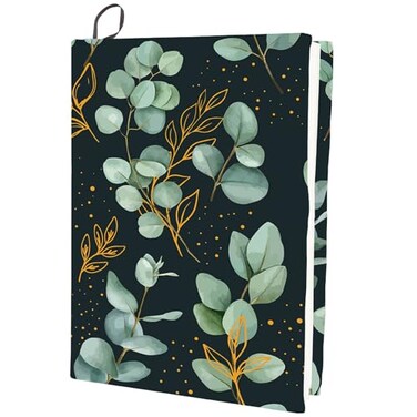 Craspire Green Leaf Stretchable Book Cover Plant Washable Reusable Large Nylon Polyester Book Protector Elastic Notebook Wraps Suitable For Most Hardcover Books Students