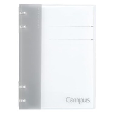 Kokuyo Campus Refillable Notebook A5 2X2 Slim Ring Binder Notebook With Customizable Title Page 40 Sheets Capacity Suitable For 20 Holes Loose Leaf Paper Gray Runp134M