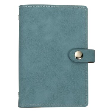 Patikil A7 Pu Leather Binder Cover 6 Ring Loose Leaf Binder Protector Round Ring Binder Cover Refillable Notebook Binder For Meeting Photocard Budget Notebook Folder Light Blue