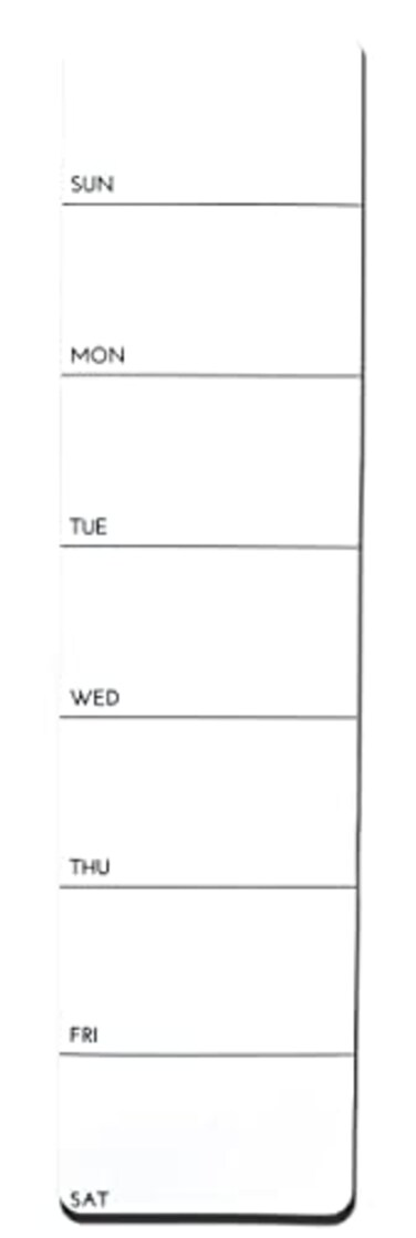 Iconikal Dry Erase Selfadhesive Static Cling Weekly Planner White 14 X 35Inches