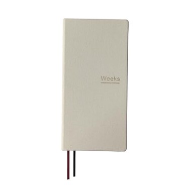 Undated Weekly Planner Notebook Pocket Organizer Appointment Book Journal Notebook A6 Week Plan Notepad Beige